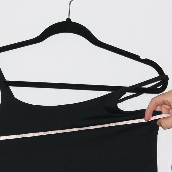 Black Crop Top with Shelf Support Bra Attached - Picture 3 of 3